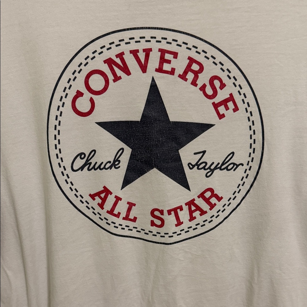 (2038) Converse Men's Cream Graphic Tee, Size: Large - Picture 3 of 4